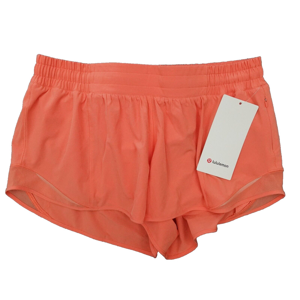 Lululemon Hotty Hot Shorts Low Rise LR 2.5” Lined Coral Kiss Size 10